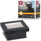 Paulmann Domenic LED aurinko upotettu lattiavalaisin 8x8cm, Musta, Synteettinen materiaali, Moderni,