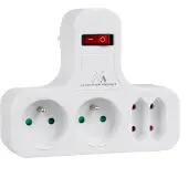 Macleans Power socket x4 with switch MCE224