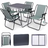 By Lille Vilde Retkikalustesetti: pöytä + 4 kokoontaitettavaa tuolia,