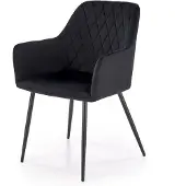 Halmar K558 musta samettinen ruokatuoli, 2 kpl:n setti