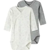 Name it Potkuhousut/body meleerattu harmaa / offwhite