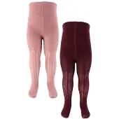 Minymo Wool Stocking - Rib 2-Pack - Pink - 104-110