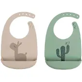 Done by Deer Lalee-ruokalappu 2-pack Hiekanvihreä