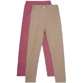 Minymo Sweat Leggings (2-Pack) - Brown - 128