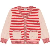 Hust & Claire Neuletakki 'Camilla' beige / punainen