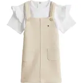 Tommy Hilfiger Dungaree Dress Set - Beige - 68