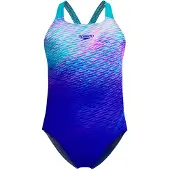 Speedo Print Powerback tyttöjen uimapuku