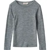 Wheat Wool T-Shirt L/S Alfie - Grey - 110