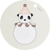 OYOY Panda Pompom pöytätabletti Ø39 cm Offwhite