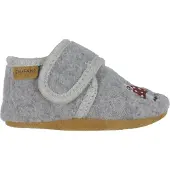 En fant Wool Slippers W. Embroidery - Grey - 21\22