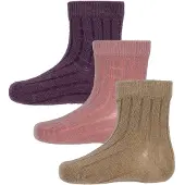 Minymo Wool Socks - Rib 3-Pack - Multi/patterned - 31\34