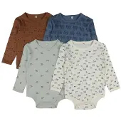 Pippi Baby Body Ls Ao-Printed (4-Pack) - Multi/patterned - 56