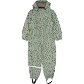 Mikk-Line Pu Aop Rain Suit With Fleece - Green - 80