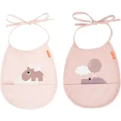 Done by Deer Happy Clouds Tiny ruokalappu 2 kpl Puuteri