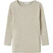 Name it Nmnwax Wool Rib Ls Top Noos - Cream - 92