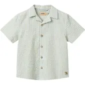 Wheat Shirt S/S Anker Summer Sky Stripe Summer Sky Stripe 122 cm Vihreä 122 cm Pojat