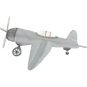 That's Mine Wall Sticker - Retro Airplane Blue - Grey - 33.5X 21CM