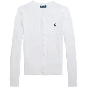 Ralph Lauren Mini-Cable Cotton Cardigan - White - 132-140