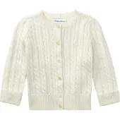 Ralph Lauren Mini-Cable Cotton Cardigan - Cream - 70-74