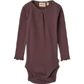 Wheat Rib Body L/S Lotta - Burgundy - 80