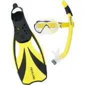 Aqua Lung Snorkkelisetti - Adult - Compass - Black/Yellow - - XL - XLarge - Snorkkelit