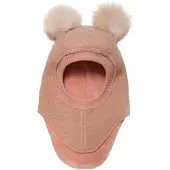 Huttelihut Balaclava Wool Alpaca Pompoms - Pink - 52\2-4Y
