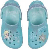 Crocs Avonaiset kengät 'Frozen Elsa Classic' neonsininen / meleerattu sininen / harmaa