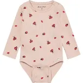 Minymo Body Ls Aop Rib - Pink - 80