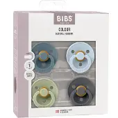 BIBS Pacifier Colour 4 Pack Latex Size 1 Petrol Sage Baby Blue Ir
