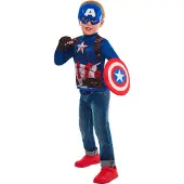 Rubies Captain America Dress Up Gift Set 4-6 - Blue - 4-6Y