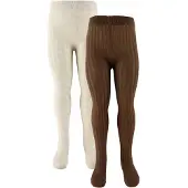 Minymo Sukkahousut - 2 kpl - Solid Joustinneule - Rastas - - 128/134 - Sukkahousut
