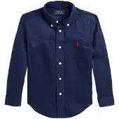 Ralph Lauren Kauluspaita - Pellava - Laivastonsininen - - 18-20 v - Kauluspaidat
