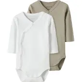 Name it Potkuhousut/body tummabeige / valkoinen