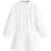 Tommy Hilfiger Broderie Anglaise Dress Ls - White - 152