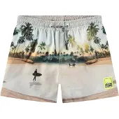 Molo Island Surf Print Niko Board Short 98/104 cm Beige 98/104 cm Pojat, Tytöt