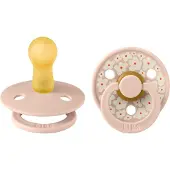 BIBS Studio Colour Tutti 2-Pack Lateksi Koko 2 Pyöreä, Jasmine/Blush Mix