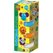 SES Creative Muovailuvaha - 3x90g/1x40g - FunDo Wild Animals - - OneSize - Muovailuvahat