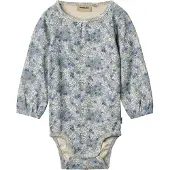 Wheat Linette Vauva Body Blue Summer Flowers 86 cm Sininen 86 cm Tytöt