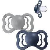 BIBS Supreme Tutit 2-pack Silikoni Koko 1, Cloud/Steel Blue