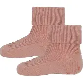 Minymo Baby Rib Sock W. Abs (2-Pack) - Pink - 15\18