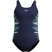 Speedo Placement Muscleback One Piece - Navy - 176