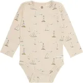En fant Body Ls Rib Aop - Beige - 68