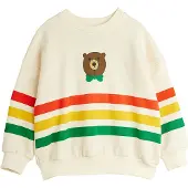 Mini Rodini Bear Stripe Sweatshirt - Cream - 116/122