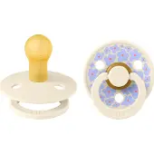 BIBS Studio Colour Jasmine 2-pack Pyöreitä Lateksituttia Ivory Mix Ivory Mix 0+ Months Kermanvärinen 0+ kuukautta Pojat, Tytöt