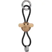 Kay Bojesen Denmark - Avainrengas Apuna 3 cm Hopea/Musta/Tiikki/Limba