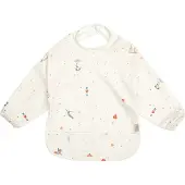 Cam Cam Copenhagen Sleeved Bib - Blueberries - Cream - ONE SIZE