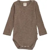 Müsli Woolly Rib L/S Body - Brown - 80