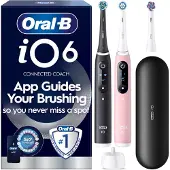 Oral-B iO6 sähköhammasharja, musta ja vaaleanpunainen + matkakotelo