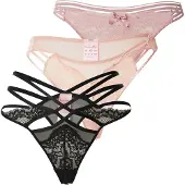 Hunkemoller Stringit malva / puuteri / musta