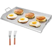 Vevor ruostumattomasta teräksestä valmistettu paistolevy, 36x22 tuuman universaali litteä suorakaiteen muotoinen levy, kaasugrilli BBQ-grillille, Teppanyaki, kannettavat perhekeittiövälineet kahvalla,